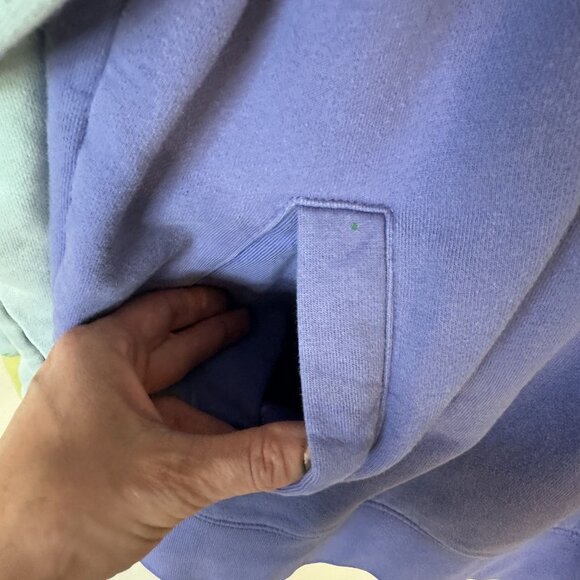 Teddy Fresh Color block Hoodie Sweatshirt Small Purple Pink 1990s Style - Picture 7 of 10